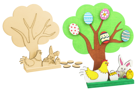 Easter Tree Scene - 1 - Easter Decor Supports - 10doigts.com - Easter Decor Supports – 10doigts.fr