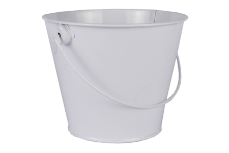 Large White Metal Bucket - 10 cm - 1 - Metal Supports - 10doigts.com - Metal Supports – 10doigts.fr