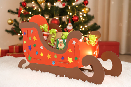 Large White Cardboard Sleigh - 2 - Christmas Supports - 10doigts.com - Christmas Supports – 10doigts.fr