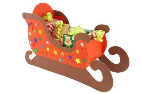 Large White Cardboard Sleigh - 4 - Christmas Supports - 10doigts.com - Christmas Supports – 10doigts.fr