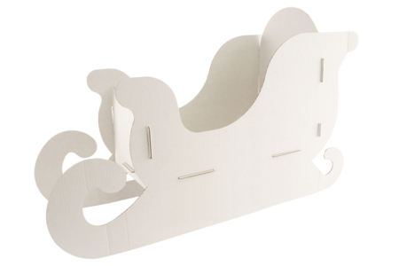 Large White Cardboard Sleigh - 3 - Christmas Supports - 10doigts.com - Christmas Supports – 10doigts.fr