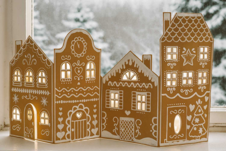 Gran aldea de Navidad + 1 marcador blanco - Pesebres y pueblos de Navidad para fabricar – 10doigts.fr