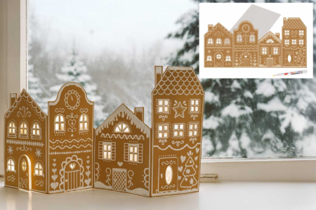 Gran aldea de Navidad pre-diseñada + 1 marcador blanco - Pesebres y pueblos de Navidad para fabricar – 10doigts.fr