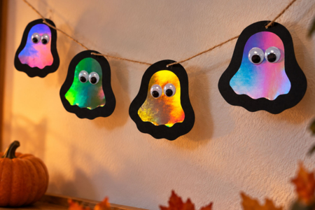 Guirnalda de Halloween con fantasmas - Manualidades para Halloween – 10doigts.fr