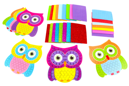 Decorate Your Own Owls with Mosaics - 1 - Paper and Foam Mosaics - 10doigts.com - Paper and Foam Mosaics – 10doigts.fr