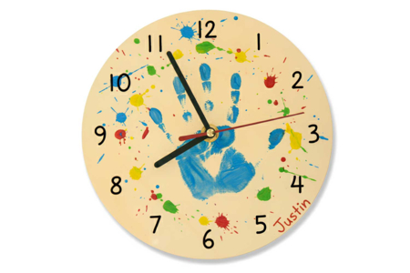reloj de huella de mano infantil - Relojes para fabricar – 10doigts.fr