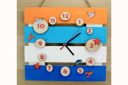 Seaside Clock - 3 - Handicrafts with Clocks to Learn the Time - 10doigts.com - Handicrafts with Clocks to Learn the Time – 10doigts.fr