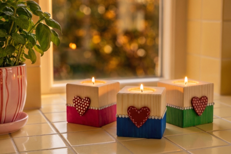 idée cadeau fête des mères enfants bougeoir coeur - Handicraft Activities for Making Your Candles and Soaps – 10doigts.fr
