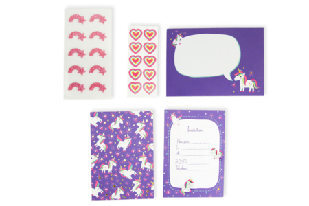 Birthday Invitations, Unicorn - 10 pieces - 3 - Birthday Invitations - 10doigts.com - Birthday Invitations – 10doigts.fr