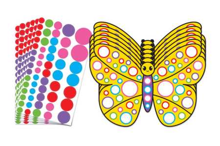Kit 6 mariposas en cartón fuerte + gomets - Kits creativos gomets – 10doigts.fr