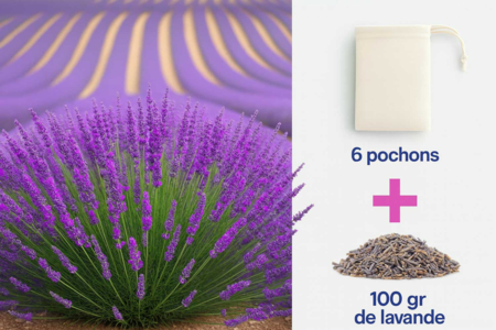 Kit 6 bolsas de algodón natural + 100 gr de flor - Algodón, lino - Textiles – 10doigts.fr