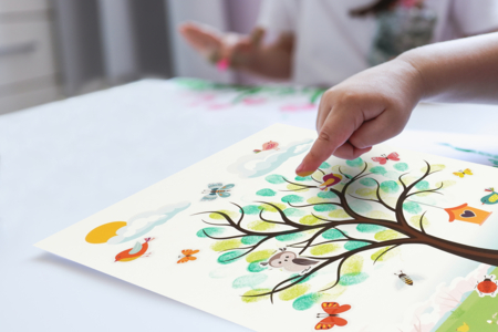 Kit 6 cuadros árboles huellas + tintas - Kits educativos: el placer de aprender a través de la manipulación. – 10doigts.fr