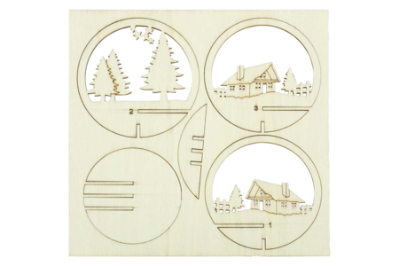 DIY Christmas Baubles – Wooden Houses and Trees in Transparent Bauble x10 - DIY Christmas Ornaments – 10doigts.fr