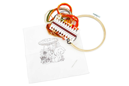 Kit de bordado con aro de madera otoño - Tambores y lienzos para bordar – 10doigts.fr