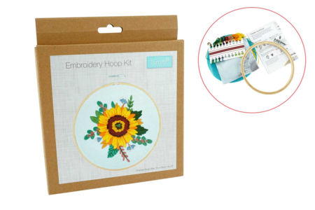 Kit de bordado con aro de madera: Girasol - Kits Mercería – 10doigts.fr
