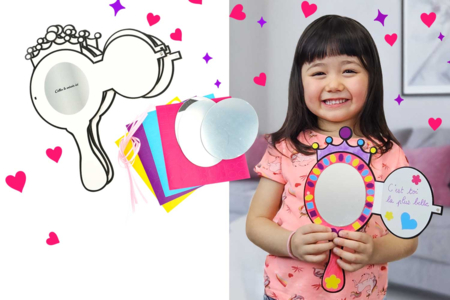 Princess Mirror Card Kit - 4 Pieces - 1 - Mother's Day Cards - 10doigts.com - Mother's Day Cards – 10doigts.fr