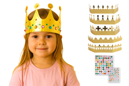 Kit coronas reales + strass - 5 unidades - Coronas y Sombreros para Carnaval: Manualidades para Niños – 10doigts.fr