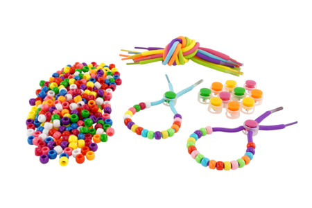 Kit creativo 12 pulseras: Cuerdas, cierres y cuentas para niños - Kits Joyas – 10doigts.fr