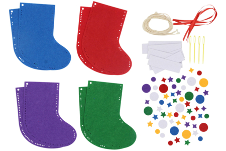 Felt Christmas Stockings to Embroider - 4 Pieces - 3 - Christmas Creative Kits for Children - 10doigts.com - Christmas Creative Kits for Children – 10doigts.fr