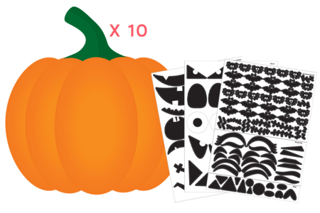 Large Pumpkins + Stickers - 10 Pieces - 3 - Halloween Craft Kits - 10doigts.com - Halloween Craft Kits – 10doigts.fr
