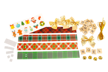 Christmas Hanging Decorations Kit with Wooden Letters - 4 pcs - 2 - Christmas Creative Kits for Children - 10doigts.com - Christmas Creative Kits for Children – 10doigts.fr