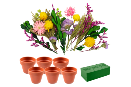 Kit de 6 macetas de flores secas (ref 04041 + ref 46120 + ref 37003) - Kits fiesta de los padres – 10doigts.fr