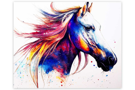 Kit de pintura de diamantes, caballo, 40x50 cm - Pintura de Diamantes: Kit completo – 10doigts.fr