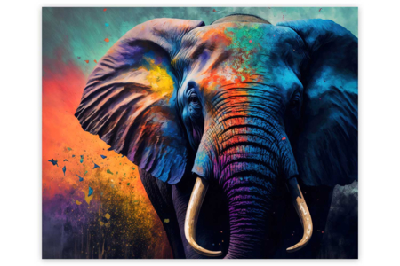 Diamond painting kit, elephant - 50 x 40 cm - 1 - Diamond Painting: Complete Kit - 10doigts.com - Diamond Painting: Complete Kit – 10doigts.fr