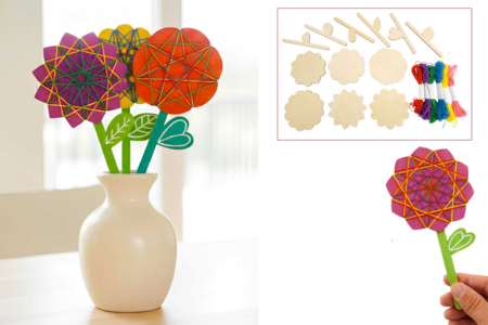 Kit de flores de madera String Art - 6 unidads - Kits creativos para el Día de la Madre – 10doigts.fr