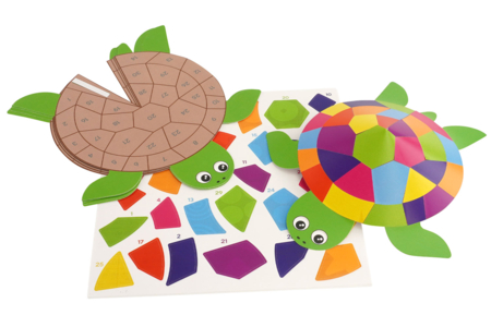 Kit Gommettes au numéro : 4 tortues 3D éducatives - Creative Sticker Kits – 10doigts.fr