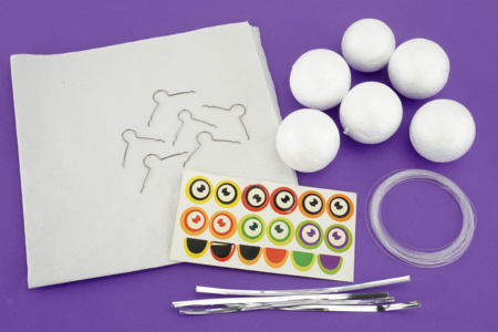 Hanging Ghosts - 6 Pieces - 2 - Halloween Craft Kits - 10doigts.com - Halloween Craft Kits – 10doigts.fr