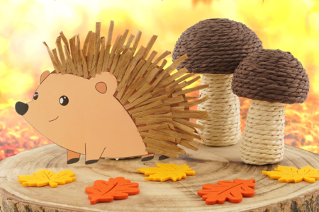 Kit erizos rafia - 3 kits (12 unidads) - Kits creativos Otoño – 10doigts.fr