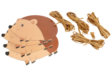 Kit erizos raphia  material - Kits creativos Otoño – 10doigts.fr