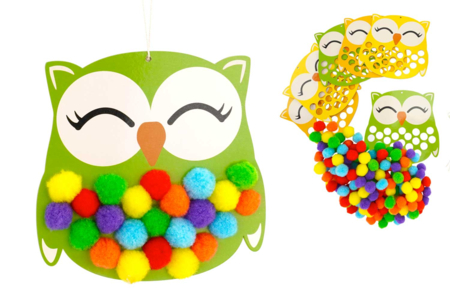 Pom Pom Owl Kit - 6 Pieces - 1 - Creative Autumn Kits - 10doigts.com - Creative Autumn Kits – 10doigts.fr