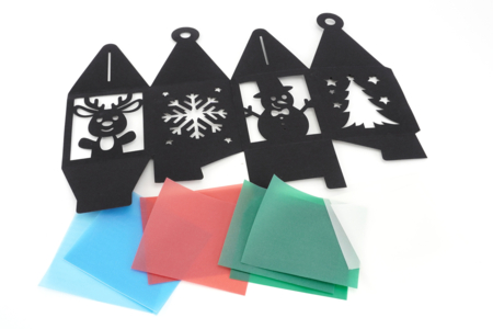 Christmas Stained Glass Lantern Kit - 4 Pieces - 2 - Christmas Lanterns - 10doigts.com - Christmas Lanterns – 10doigts.fr