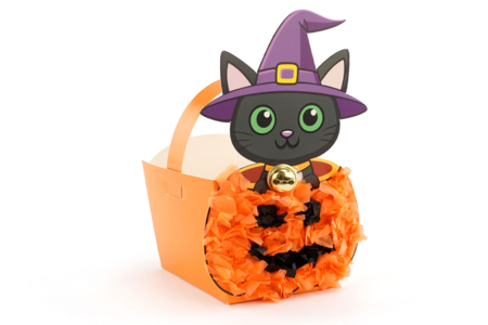 Pumpkin Cat Basket Kit - 4 Pieces - 4 - Halloween Treat Bags - 10doigts.com - Halloween Treat Bags – 10doigts.fr