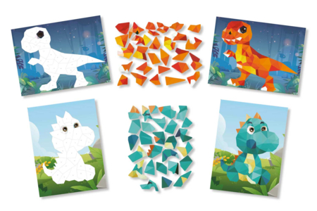 Kit de tableaux de stickers con número A5 de dinosaurios - 2 pcs - Kits de naturaleza y fauna: construye tu mini selva en casa. – 10doigts.fr
