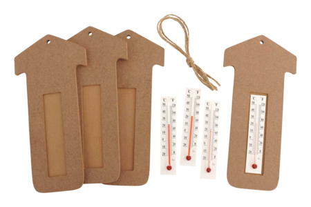Wooden House Thermometers Kit - 4 Pieces - 4 - Wooden Objects for the Home - 10doigts.com - Wooden Objects for the Home – 10doigts.fr