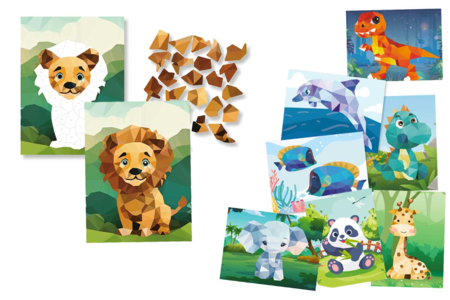 Kits de cuadros de gomets numerados: Temas a elegir - Kits de naturaleza y fauna: construye tu mini selva en casa. – 10doigts.fr