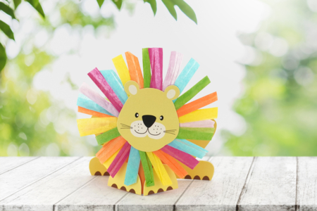 Kits de leones con melena multicolor - 6 leones - Kits de naturaleza y fauna: construye tu mini selva en casa. – 10doigts.fr