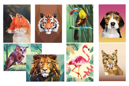 kits tableaux gommettes animaux  au numéro - Kits creativos gomets – 10doigts.fr