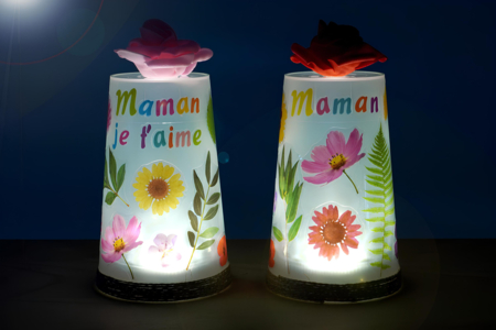 lámpara flores día de las madres regalo - Manualidades día de la madre – 10doigts.fr