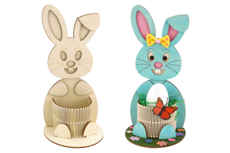 Trofeo conejo Panier madera - Soportes de Pascua para decorar – 10doigts.fr