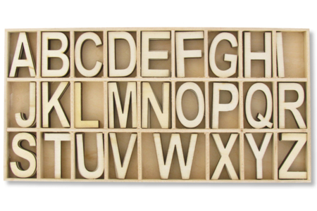 Letras mayúsculas de madera natural  - 10doigts.fr