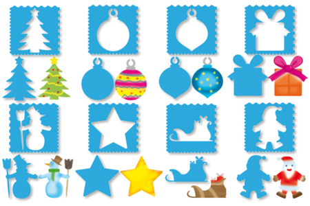 Stencils + Christmas Silhouettes - 8 Stencils - 0 - Party Stencils - 10doigts.com - Party Stencils – 10doigts.fr