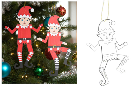Articulated Elf Suspension Kit - 6 Pieces - 6 - Christmas Creative Kits for Children - 10doigts.com - Christmas Creative Kits for Children – 10doigts.fr