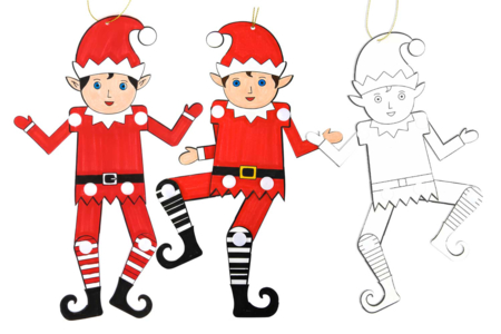Articulated Elf Suspension Kit - 6 Pieces - 1 - Christmas Creative Kits for Children - 10doigts.com - Christmas Creative Kits for Children – 10doigts.fr