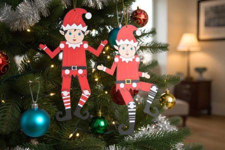 Articulated Elf Suspension Kit - 6 Pieces - 2 - Christmas Creative Kits for Children - 10doigts.com - Christmas Creative Kits for Children – 10doigts.fr