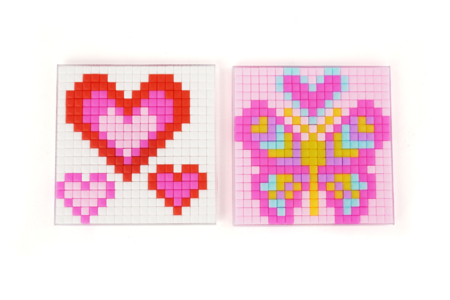 Imán arte pixel corazón mariposa - Imanes - Magnets – 10doigts.fr