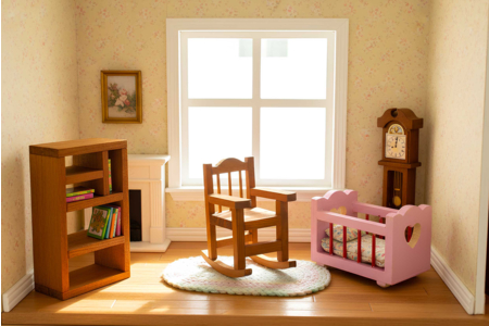 Mini Wooden Cradle - 2 - Miniature Universe: Dollhouse and Miniatures - 10doigts.com - Miniature Universe: Dollhouse and Miniatures – 10doigts.fr